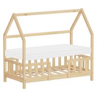 KINDERBETT 70x140 cm mit Matratze & Rausfallschutz Natur aus Kiefernholz - Naturfarben, Holz (70/140cm) - ML-DESIGN