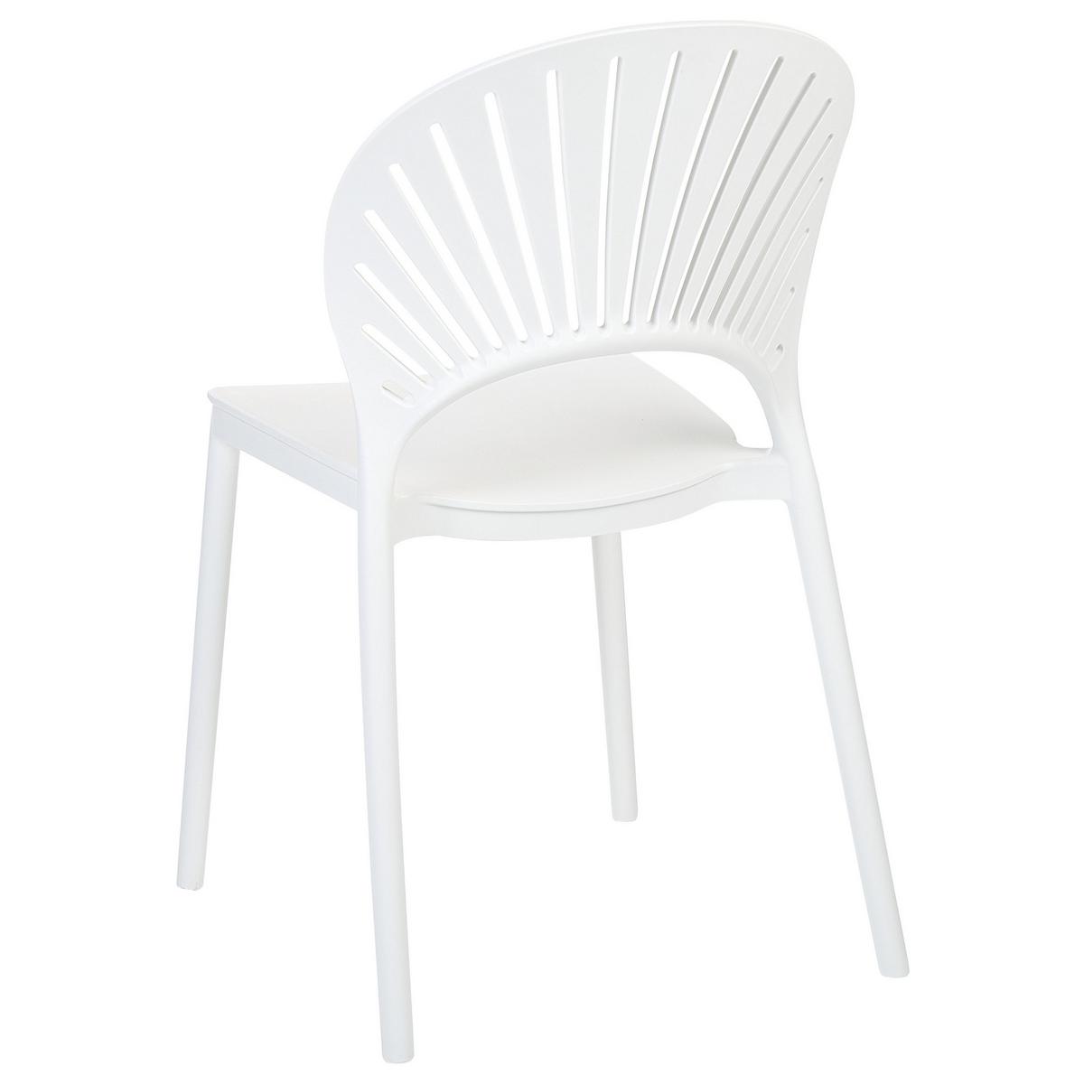 GARTENSTÜHLE 4er-Set Kunststoff weiß Ostia - Weiß, Kunststoff (46/83/51cm) - Beliani