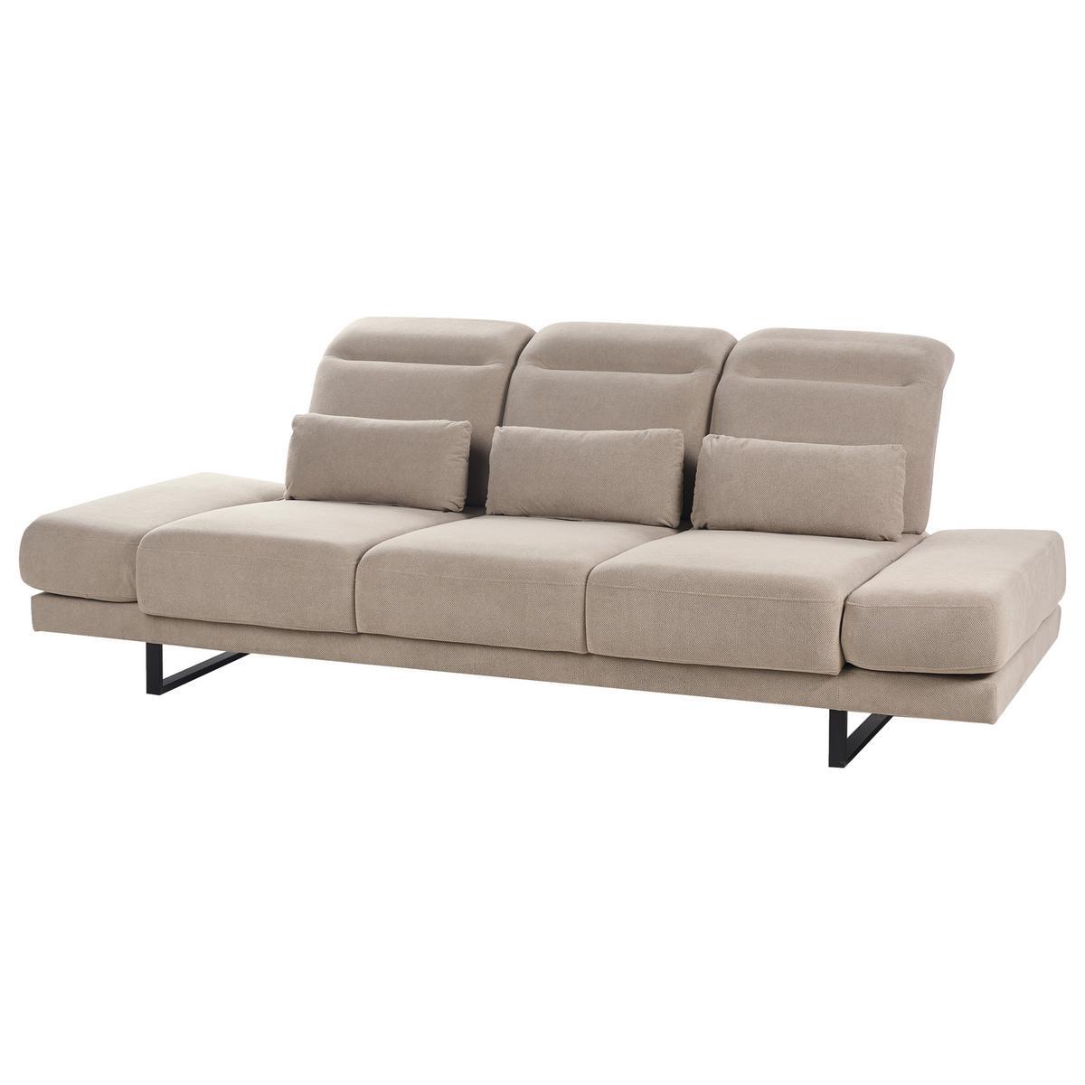 3-SITZER-SOFA Stoff Taupe Ikast - Taupe, Textil (255/87/105cm) - Beliani
