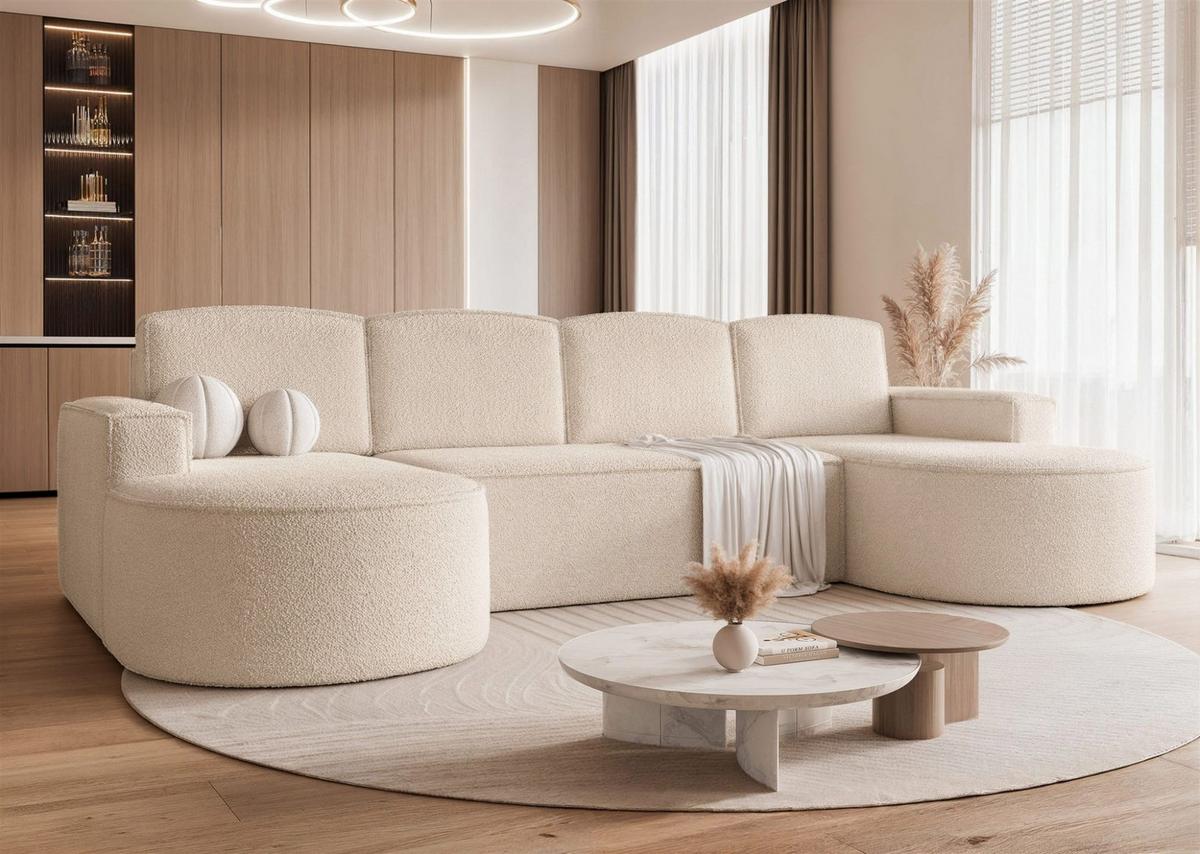 WOHNLANDSCHAFT Arlet Schlaffunktion - Beige, Holzwerkstoff/Textil (316/88/157cm) - Fun Möbel