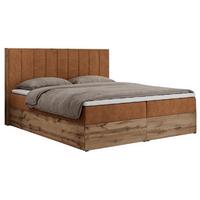 BOXBETT BELLISSIMO 140/200 Orange Struktur - H4 - Orange, Holz/Textil (140/200cm) - MKS