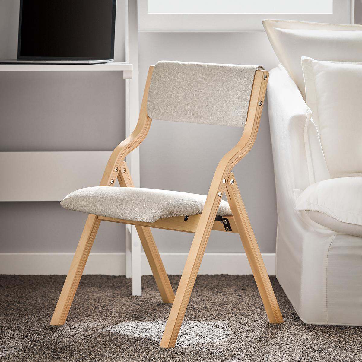 KLAPPSTÜHLEN 2 er set, Grau 48x80x54cm - Grau, Holz/Holzwerkstoff (54/80/48cm) - SoBuy