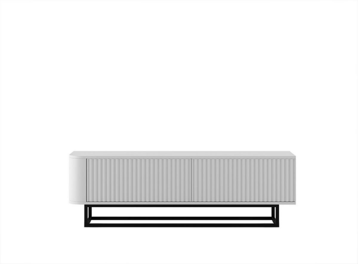 TV-LOWBOARD Aurora Weiß matt 140 cm mit Metallrahmen - Goldfarben/Weiß, Holzwerkstoff/Metall (140/44/35cm) - Meble Lindner