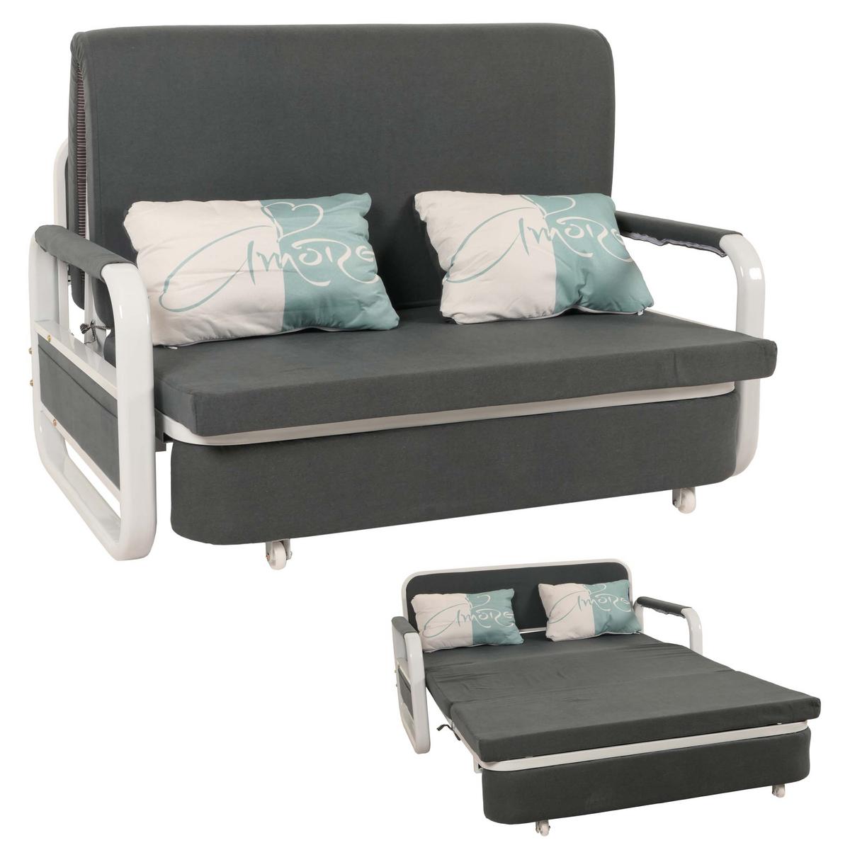 SCHLAFSOFA Anthrazit - Dunkelgrau/Anthrazit, Textil (130/71/185cm) - MCW