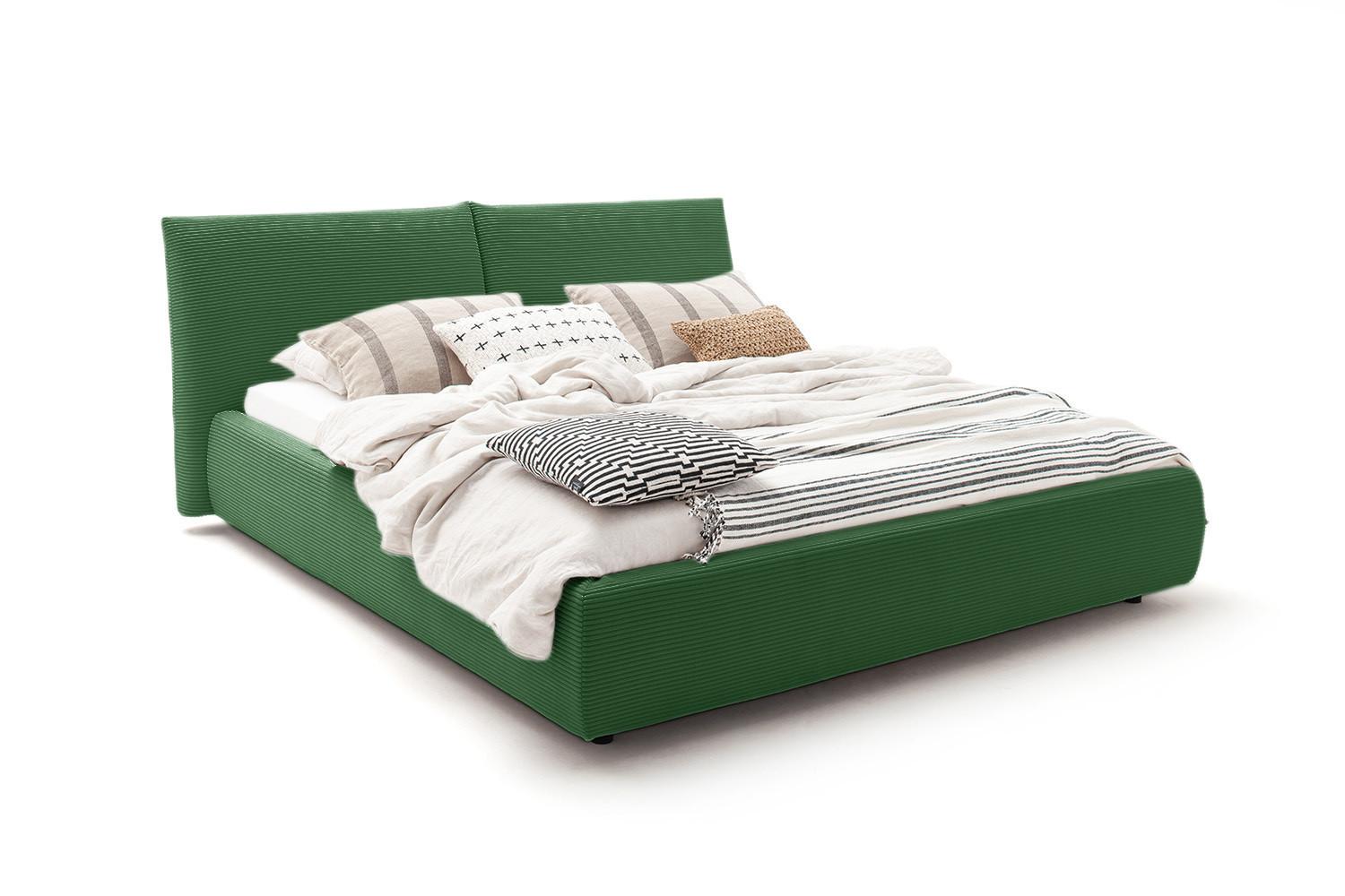 POLSTERBETT HENRY Smaragdgrün Cord - Smaragdgrün, Textil (180/200cm) - KAWOLA