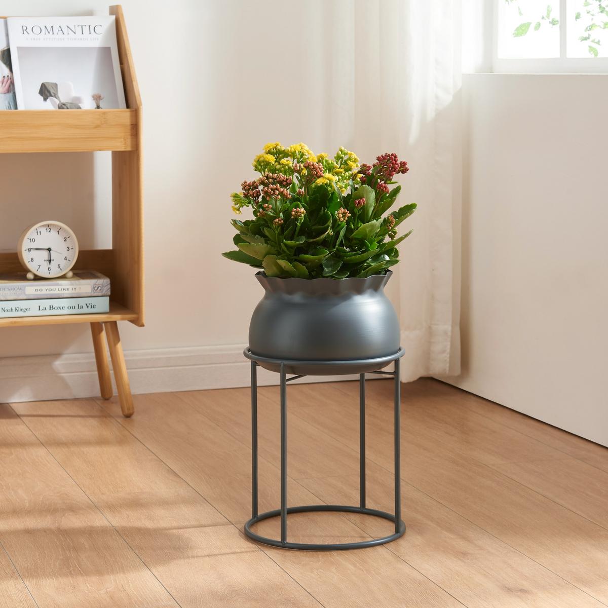 BLUMENSTÄNDER Assen - Schwarz, Metall (23.5/23.5/38cm) - [en.casa]