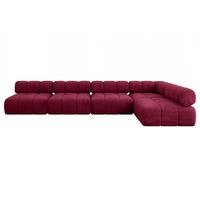 ECKSOFA modulares Sofa Samaro-L3 - 380x190x70 cm Bordeauxrot Velours - Bordeaux, Holzwerkstoff/Textil (380/190cm) - ALTDECOR