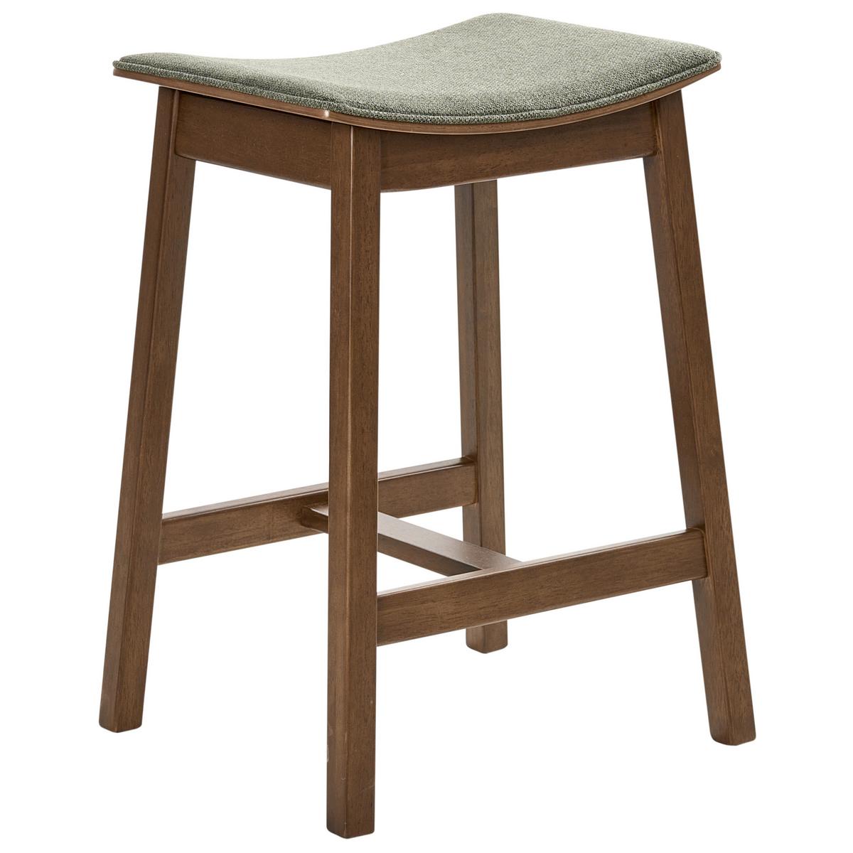 BARHOCKER 2er-Set Dunkelbraun/Grün Dixon - Dunkelbraun/Grün, Holz (45/63/39cm) - Beliani