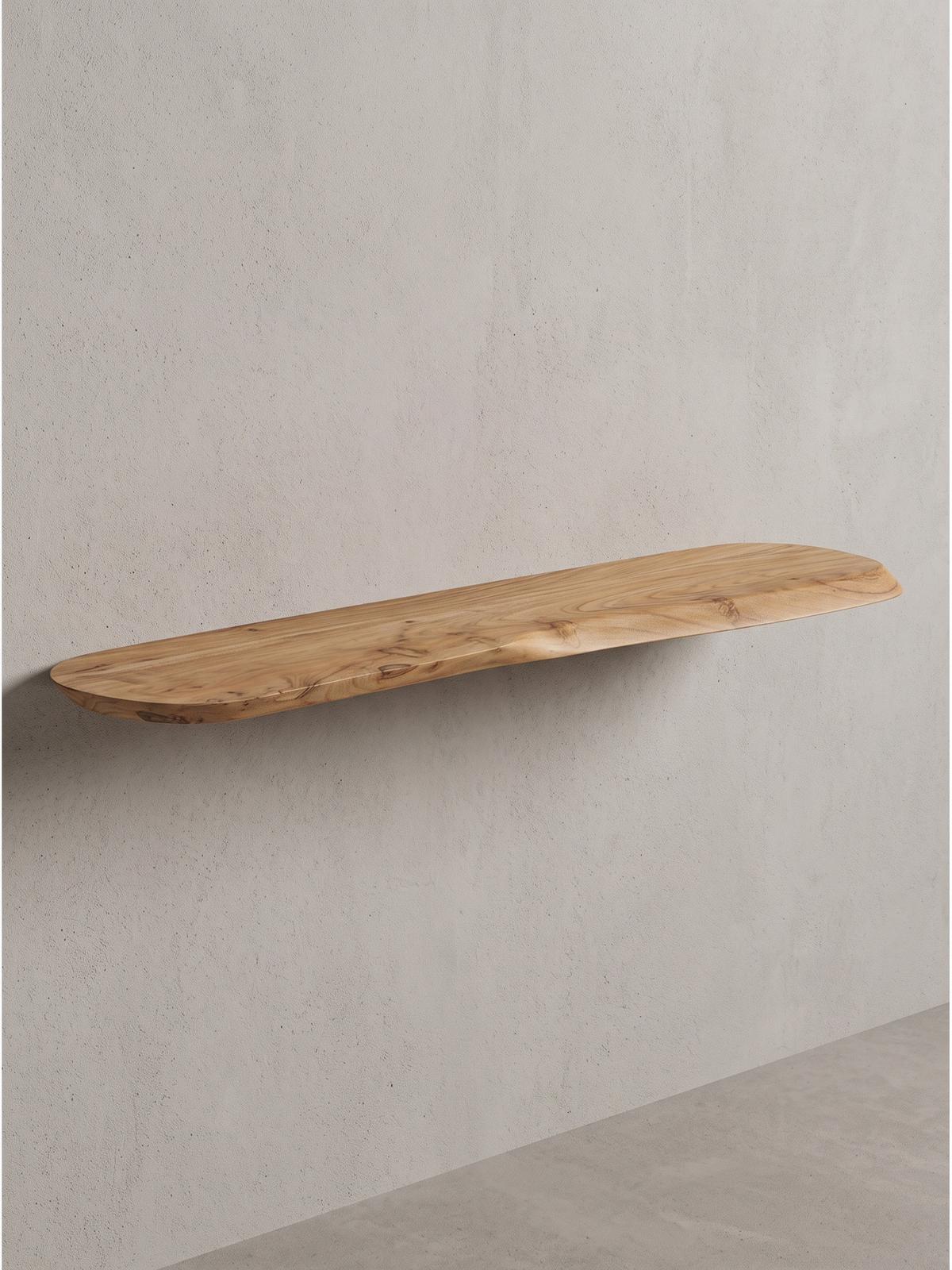 WANDREGAL ARANDA, Akazie Massivholz, handgefertigt, 100 x 20 x 3 cm - Akaziefarben, Holz (100/3/20cm) - KADIMA DESIGN