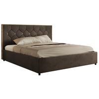 POLSTERBETT LARINO CLASSIC 200/200 - Braun Velvet - Pocket Matratze - Braun, Textil (200/200cm) - MKS