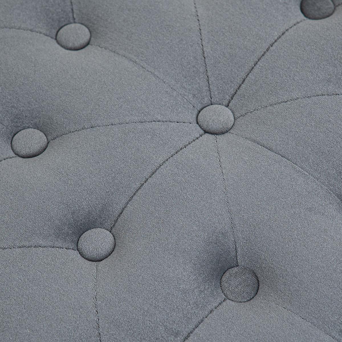 SITZHOCKER, Polsterhocker, Grau - Grau, Kunststoff (60/40/60cm) - HOMCOM