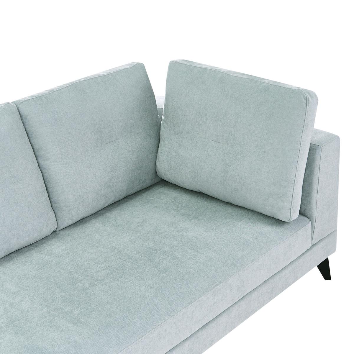 4-SITZER-SOFA Kunstleinen Hellblau Yuri - Blau/Schwarz, Textil (302/88/100cm) - Beliani