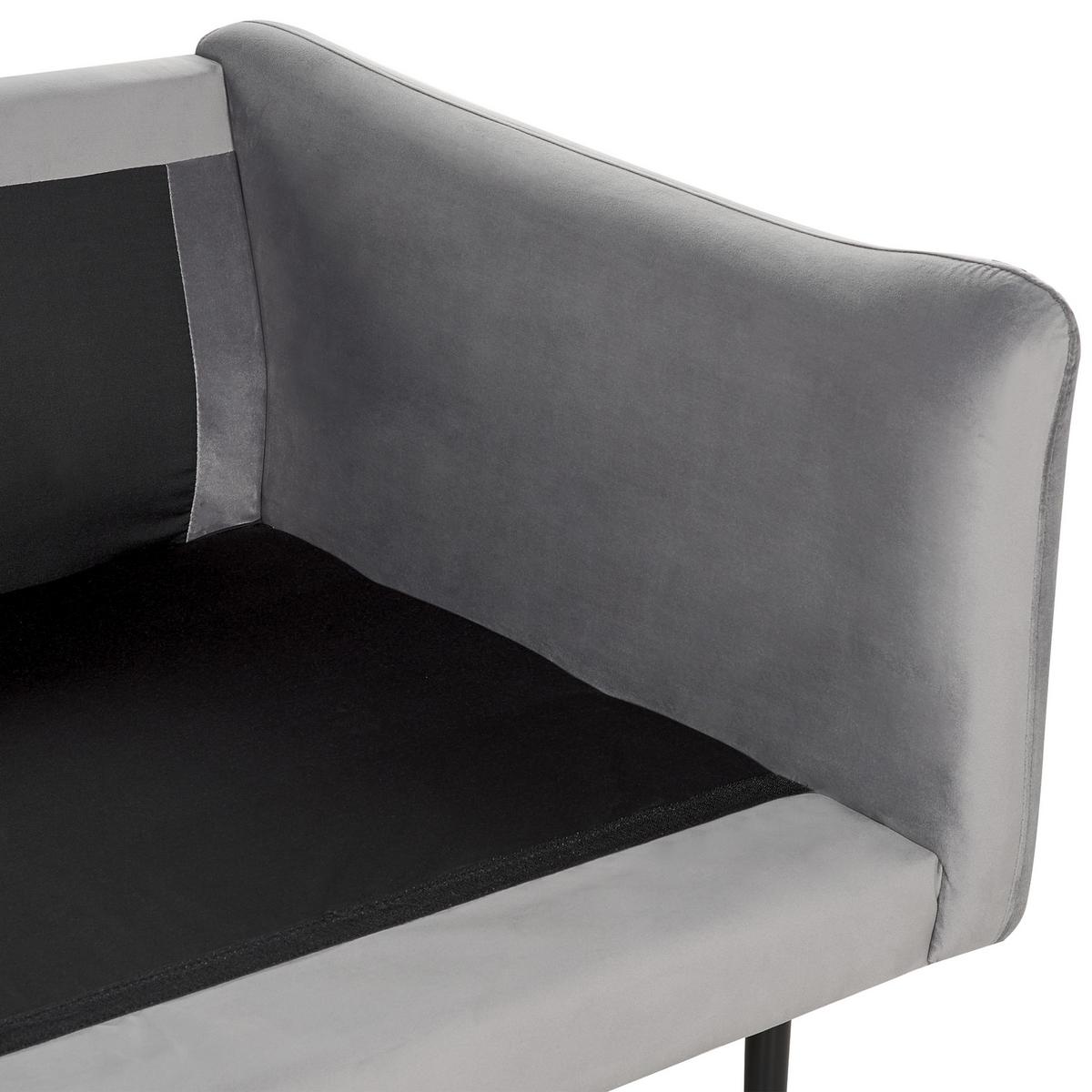 3-SITZER-SOFA Samtstoff Grau Vinterbro - Grau, Textil (220/86/84cm) - Beliani