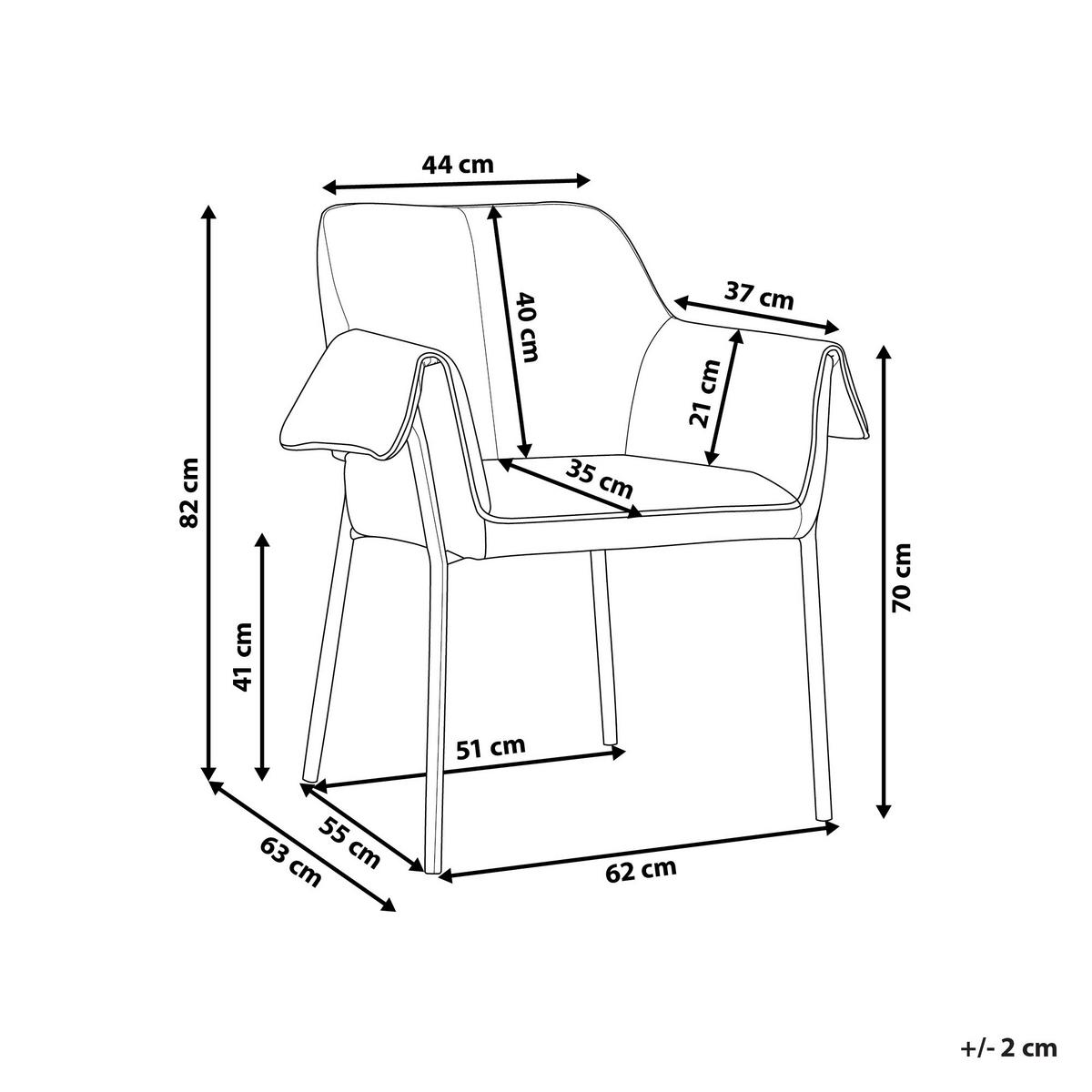 SESSEL Polsterbezug Weiß Arla - Weiß, Textil/Metall (62/82/63cm) - Beliani