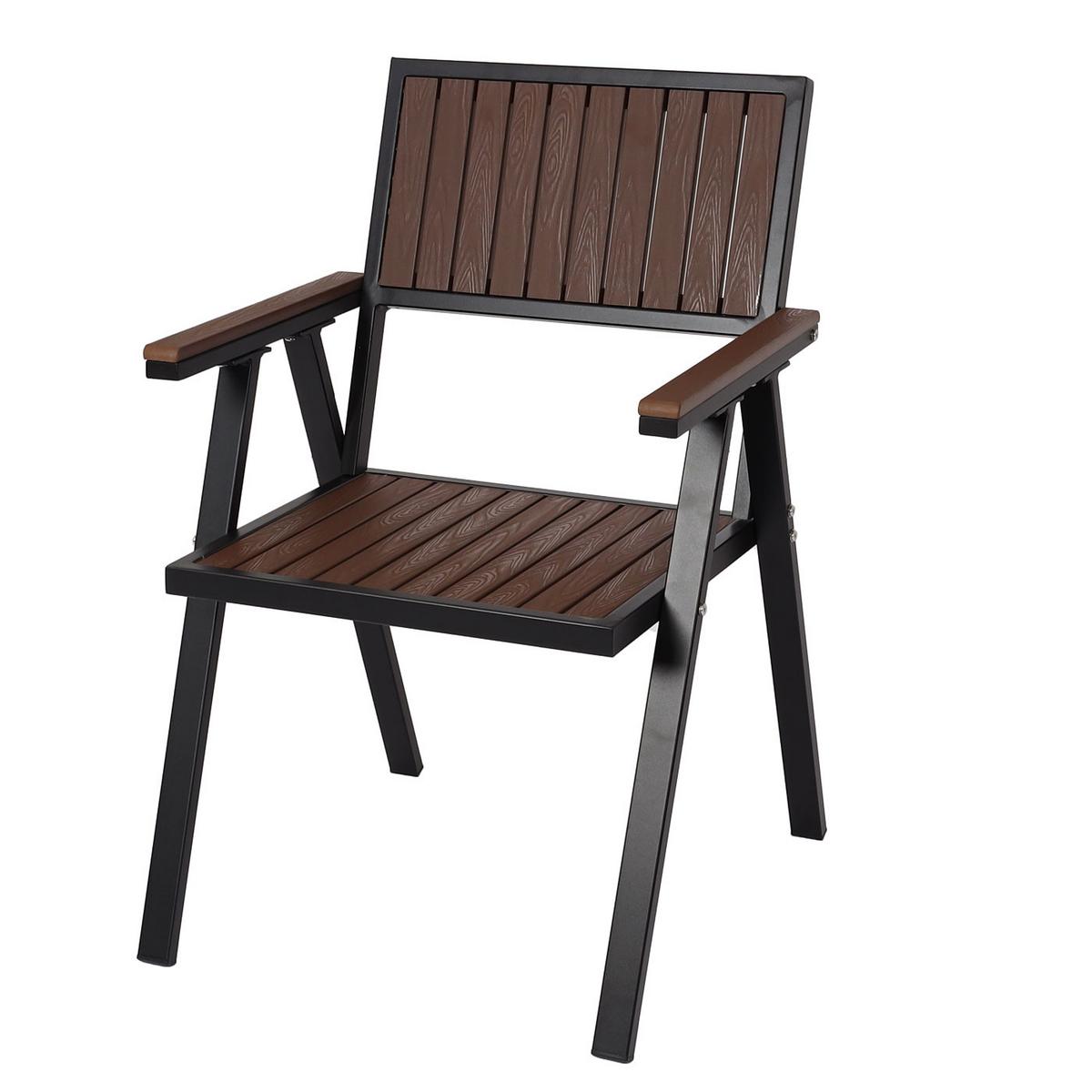 GARTENSTUHL Schwarz, Braun - Schwarz/Braun, Metall (57/87/53cm) - MCW
