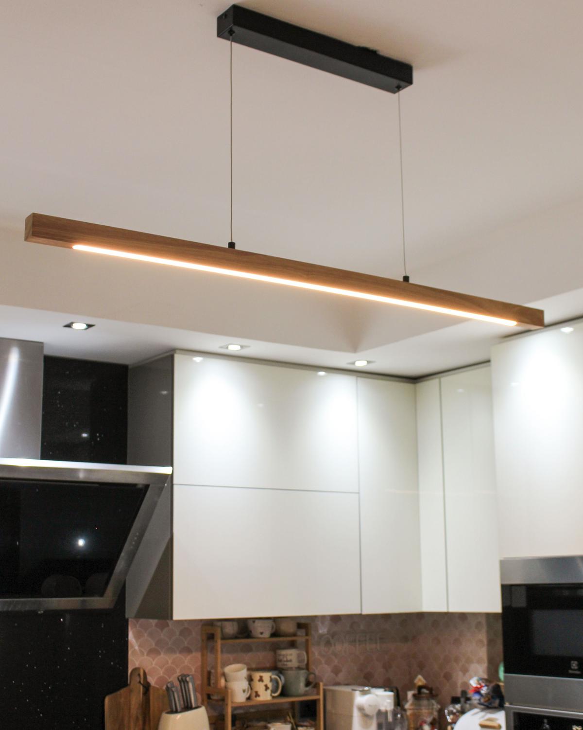 LED-HÄNGELEUCHTE Braun Stewarts - Braun, Holz (6/115/125cm) - Beliani