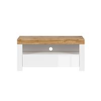 TV-MÖBEL Hella Weiß und Holz - Weiß, Holzwerkstoff (106/50/42cm) - Petits-meubles
