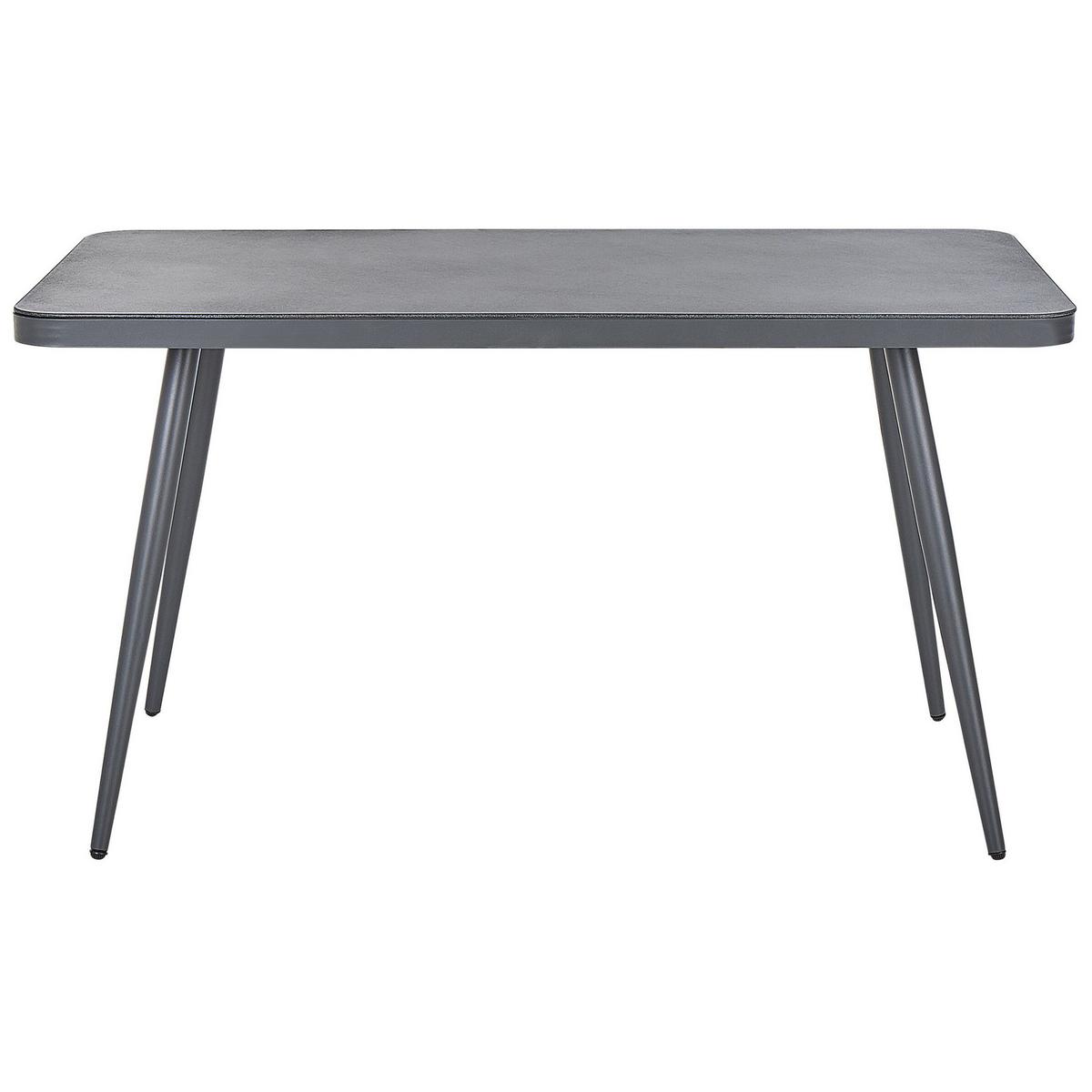 GARTENTISCH Aluminium grau 140/80 cm Lipari - Grau, Metall (140/80/75cm) - Beliani