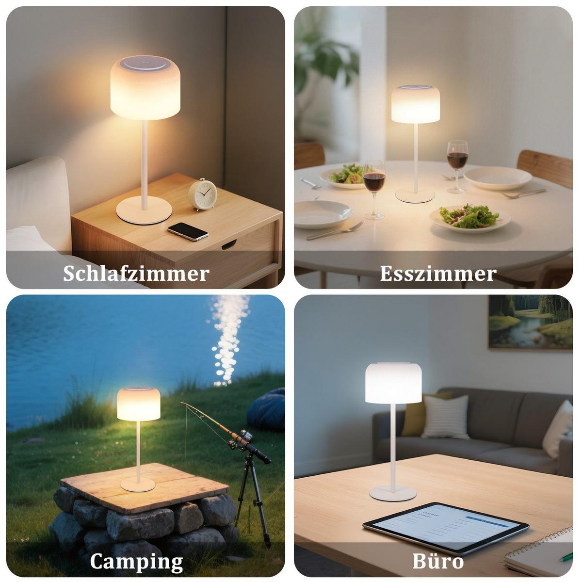 LED-TISCHLEUCHTE BREMERHAVEN Ⅲ 13/11/31 cm - Weiß, Metall (13/11/31cm) - Nettlife
