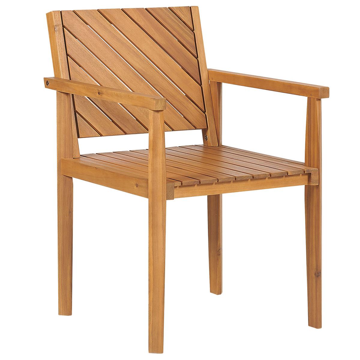 GARTENMÖBEL SET 4-Sitzer Akazienholz hellbraun Baratti - Hellbraun, Holz - Beliani