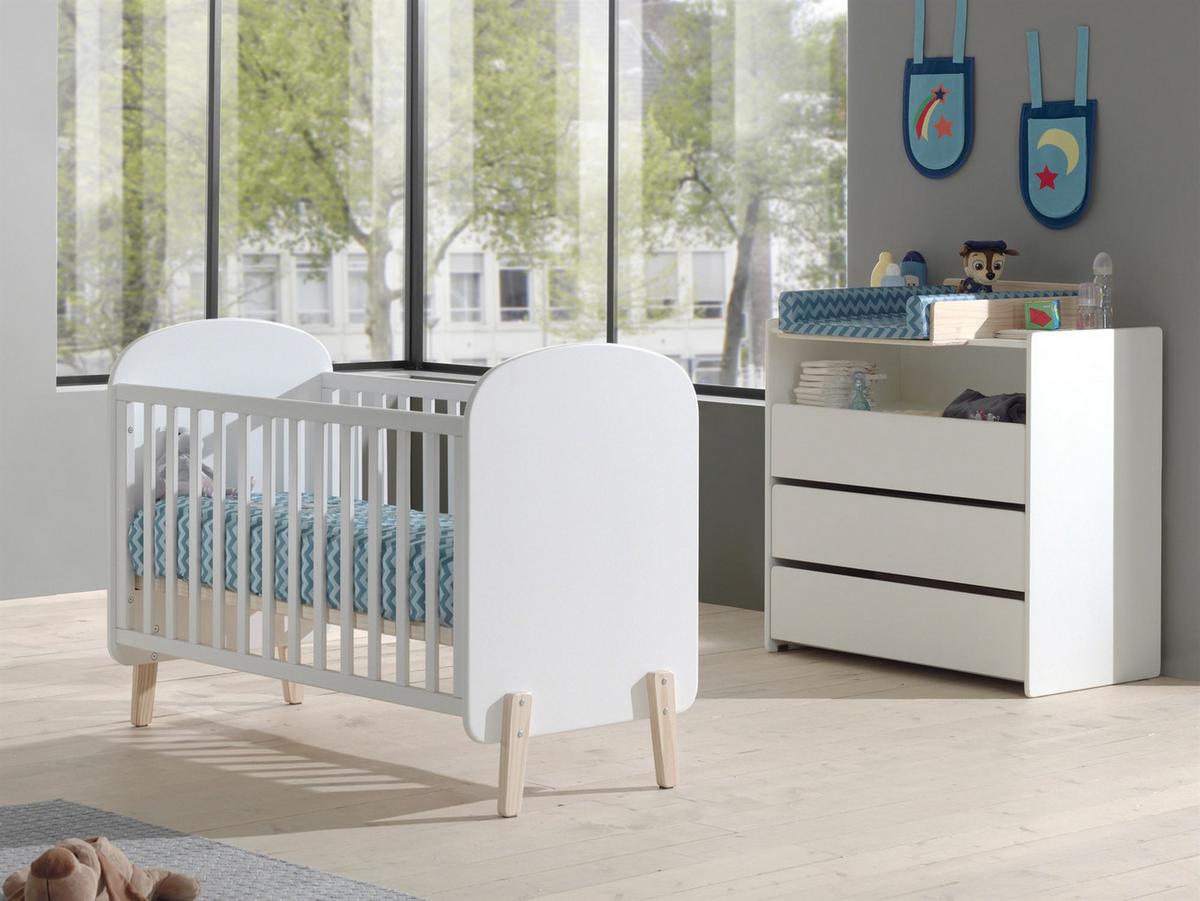 BABYZIMMEREINRICHTUNG Karilynn 5 Komplettset Massivholz+MDF Weiß - Weiß, Holz (219/106/74cm) - 58aufmkessel