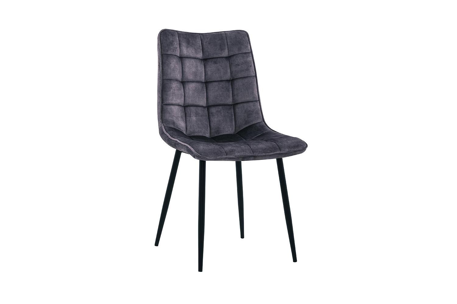 STUHL CLARA Anthrazit Velvet - Anthrazit, Textil (48/88/60cm) - KAWOLA