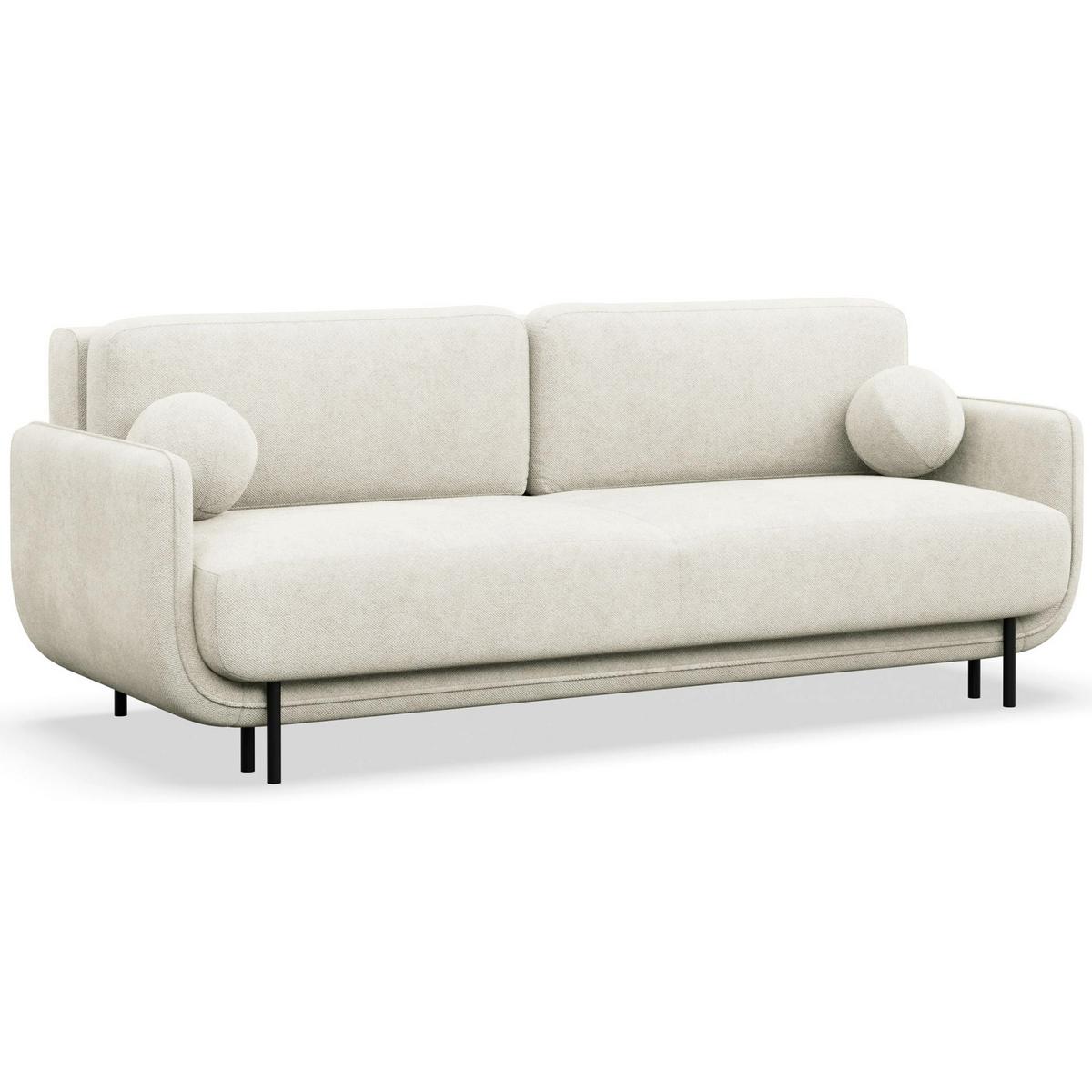 SCHLAFSOFA Ovals Creme - Creme/Schwarz, Textil/Metall (236/95/96cm) - Selsey