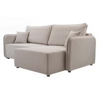 ECKSOFA Malody, Seite: Rechts - Beige/Schwarz, Holz/Kunststoff (227/147cm) - MIRJAN24
