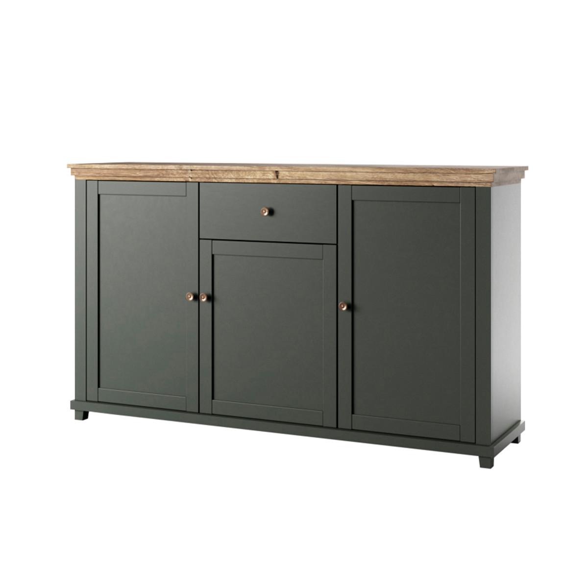 SIDEBOARD Martin Grün und Holz - Grün, Holzwerkstoff (160/93/42cm) - Petits-meubles