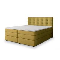 BOXSPRINGBETT AREZI 200x200 cm mit Matratze und Topper, H2+H3 - Gelb - Gelb, Holz (200/200cm) - MASSENO