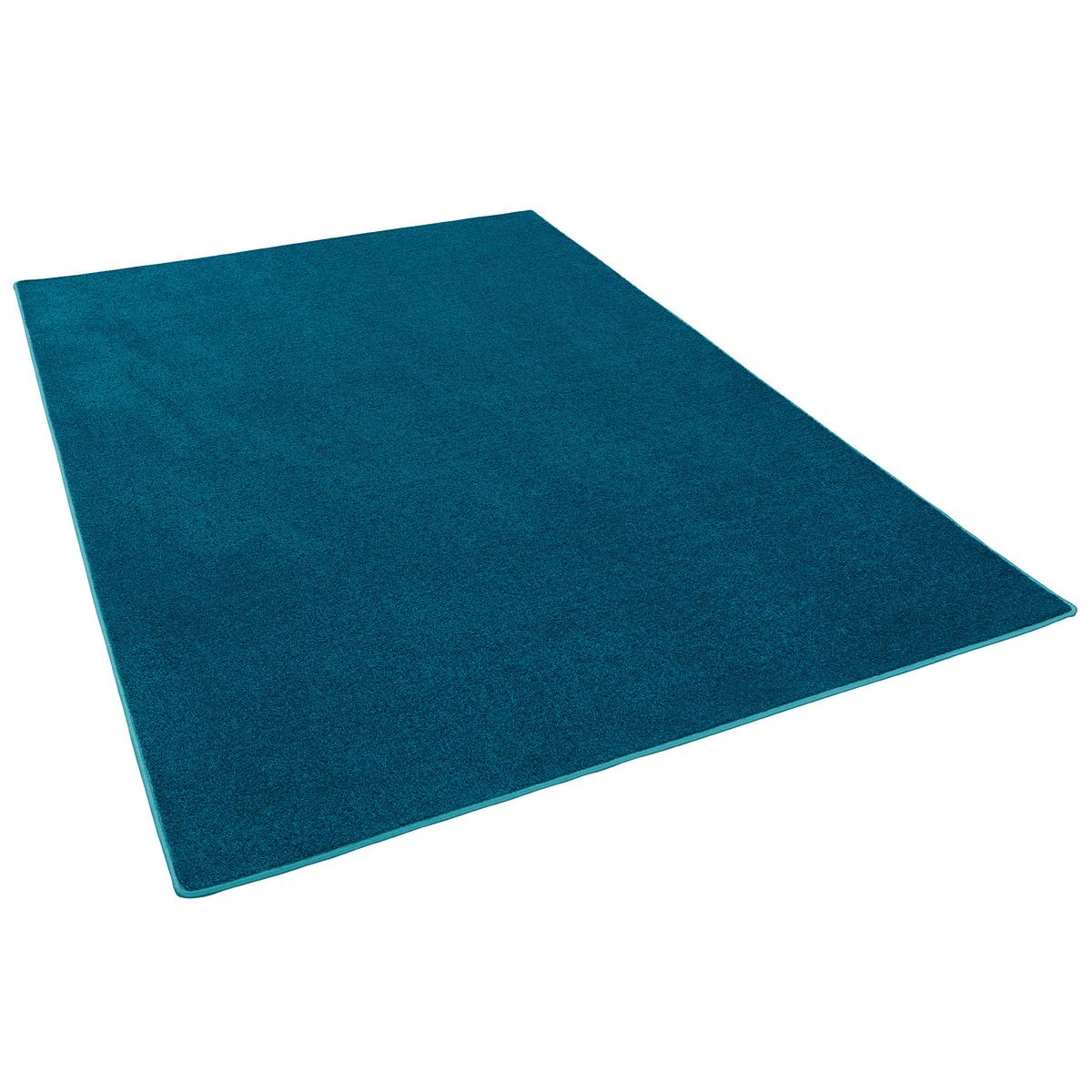 HOCHFLOR VELOURS TEPPICH LUNA - Petrol, Textil (80/160cm) - Snapstyle