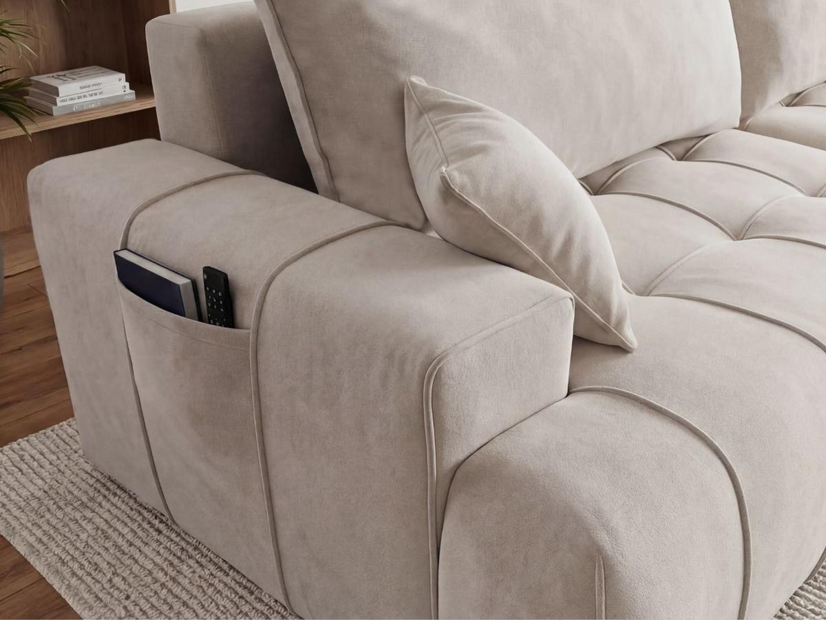 ECKSOFA Tulio Beige Rechts - Beige, Holz/Textil (165/270cm) - Graingold