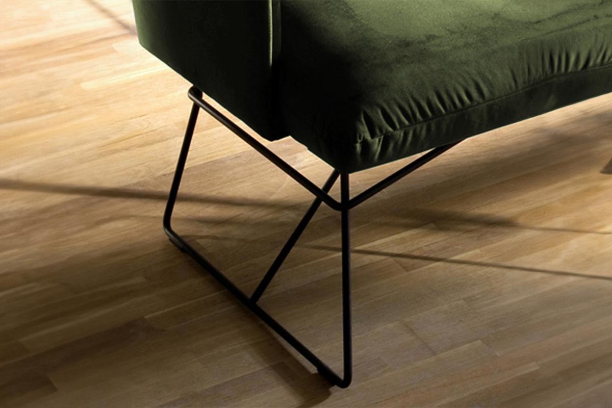 ESSZIMMERBANK CHARME Grün Velvet - Olivgrün/Grün, Textil (166/85/68cm) - KAWOLA