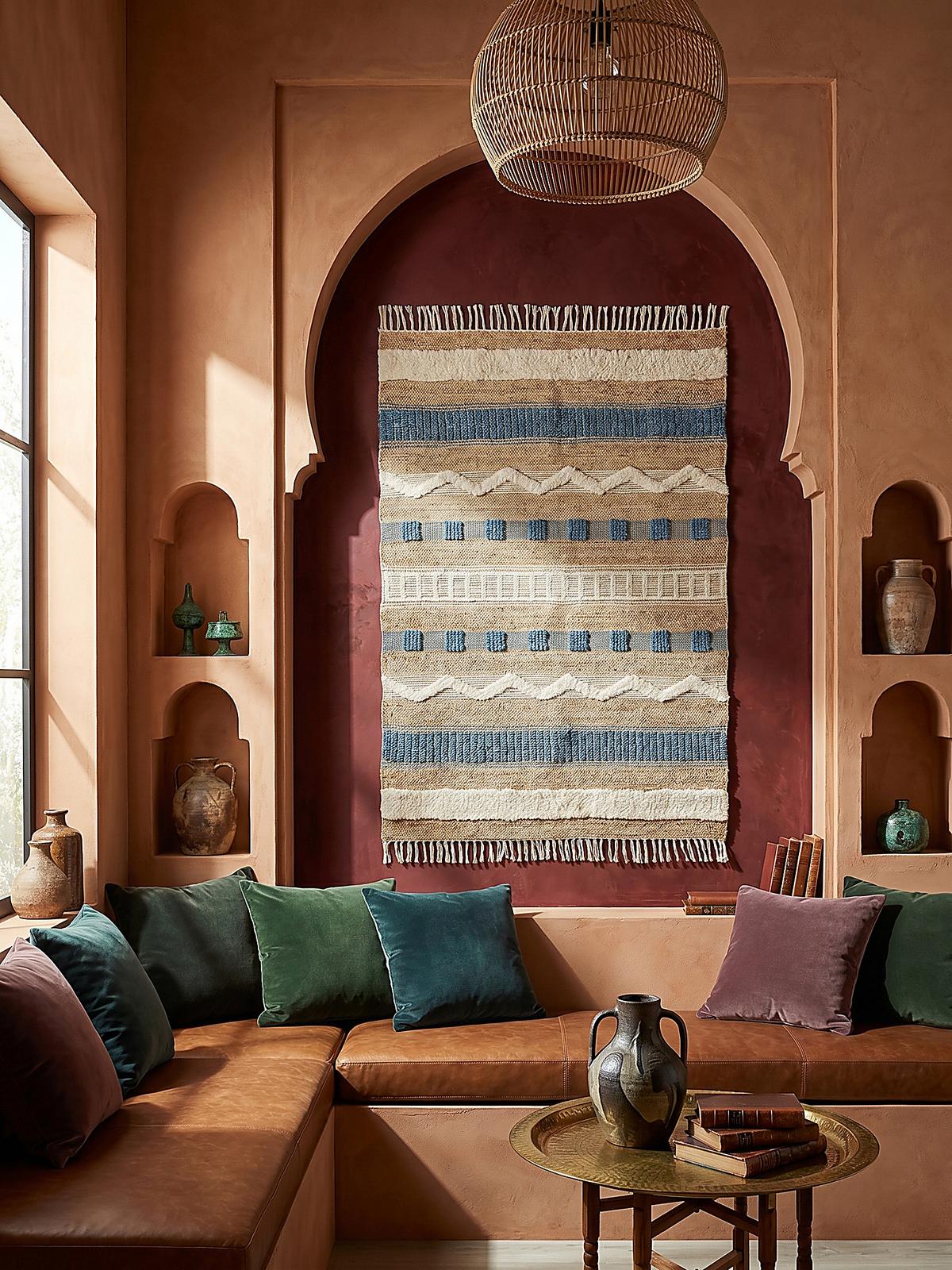 JUTETEPPICH handgewebt mit Fransen WHARFE, im Ethno-Stil, Bunt, 200 x 290 cm - Multicolor, Textil (290/200cm) - KADIMA DESIGN