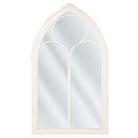WANDSPIEGEL weiß Fensteroptik 62/113 cm Trelly - Weiß, Metall (62/113/5cm) - Beliani