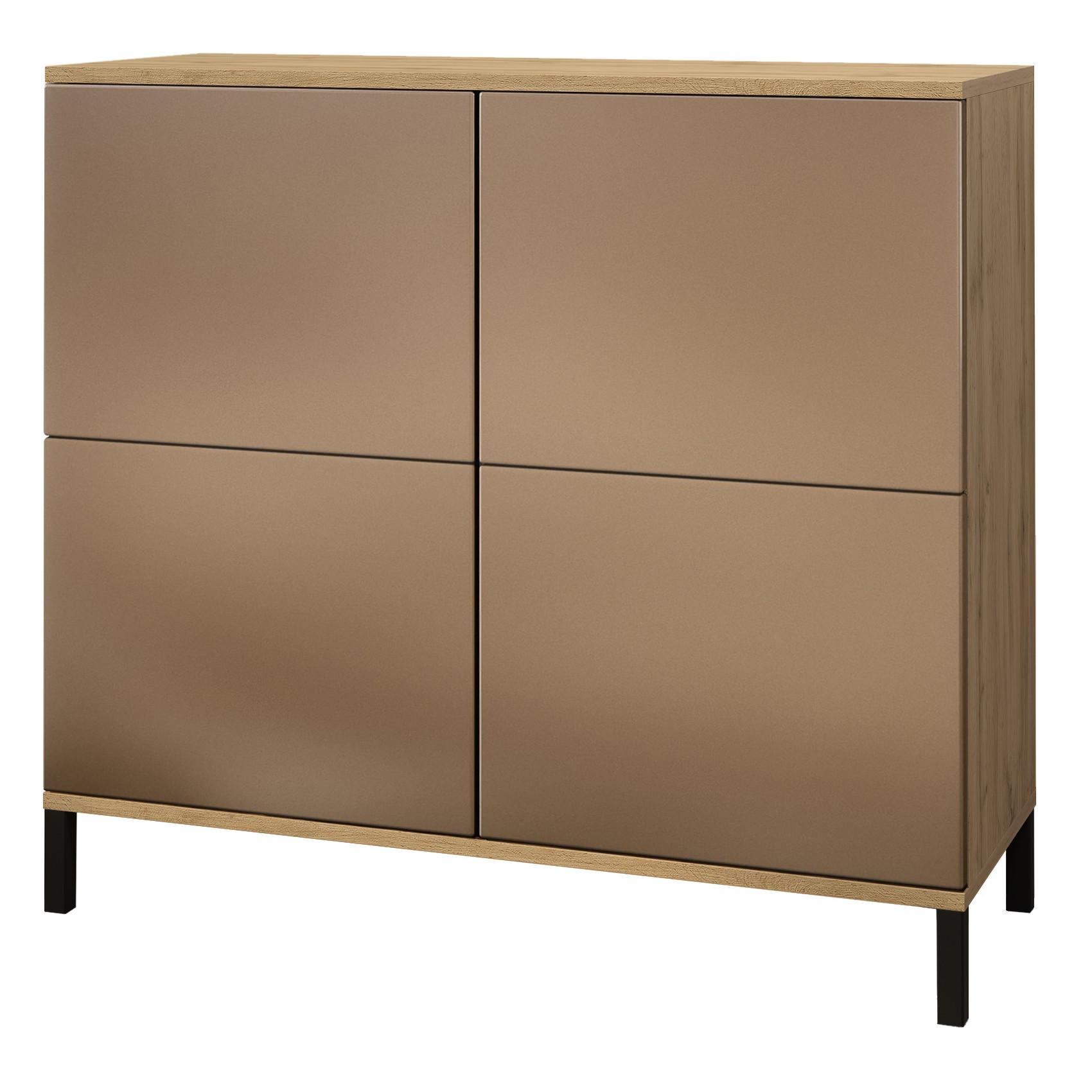 KOMMODE Rova Bronze Optik - Bronzefarben, Holzwerkstoff (92.5/83.5/35cm) - Vladon