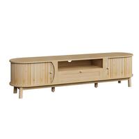 TV-SCHRANK 165 cm Natur MDF mit Rattan-Schublade, Schiebetüren & Stauraum - Naturfarben, Holzwerkstoff (165/46/37cm) - Urban Meuble