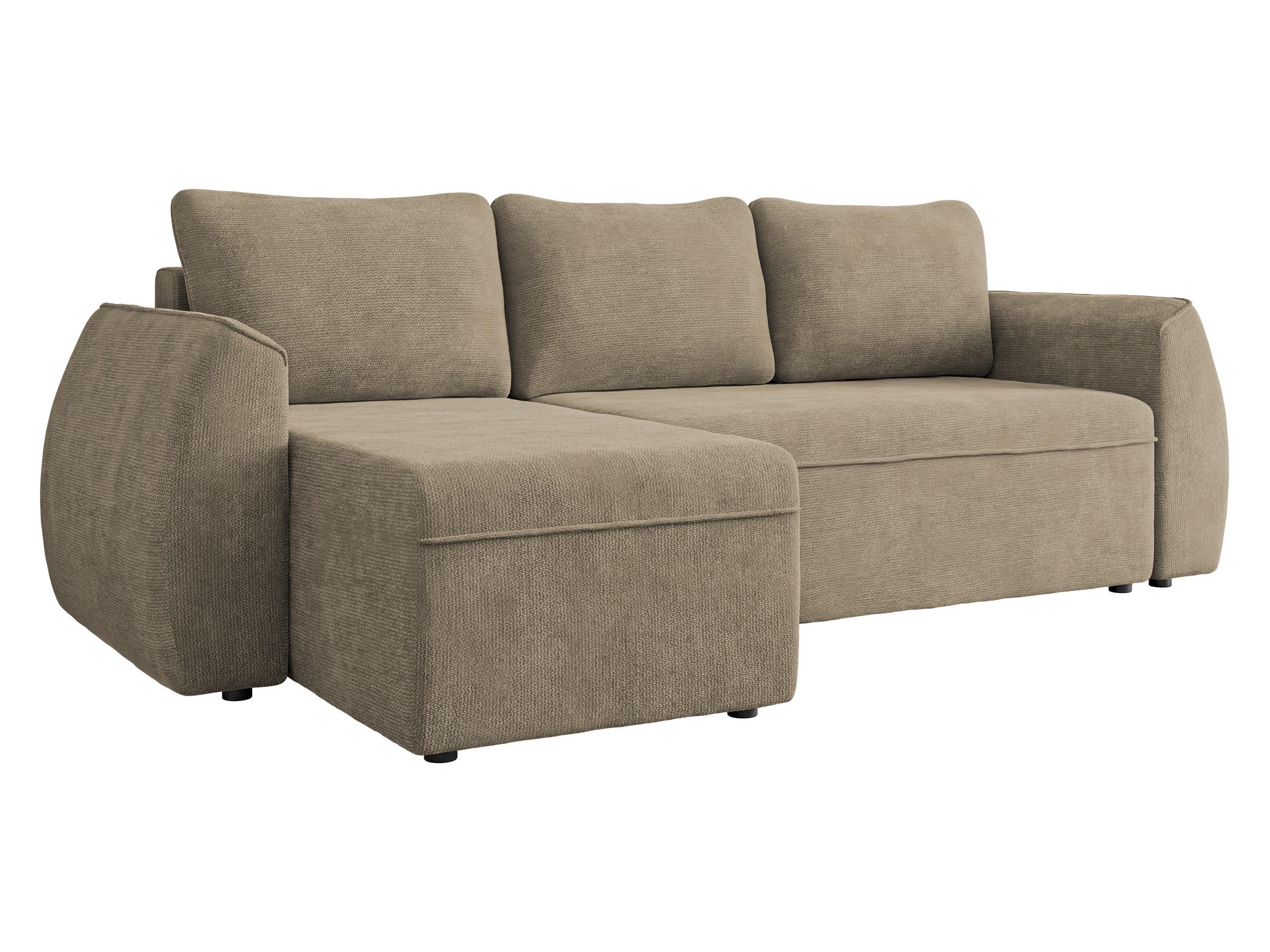 ECKSCHLAFSOFA Darlan - Hellbraun/Schwarz, Holz/Kunststoff (245/143cm) - MIRJAN24