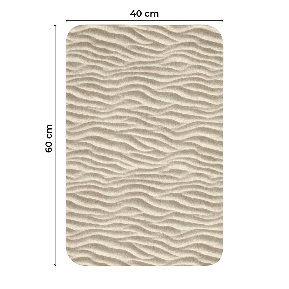 WC-VORLEGER Sand - Wellen - Beige WC Teppich 40x60 cm - Beige, Textil (40/1cm) - OnlyWow