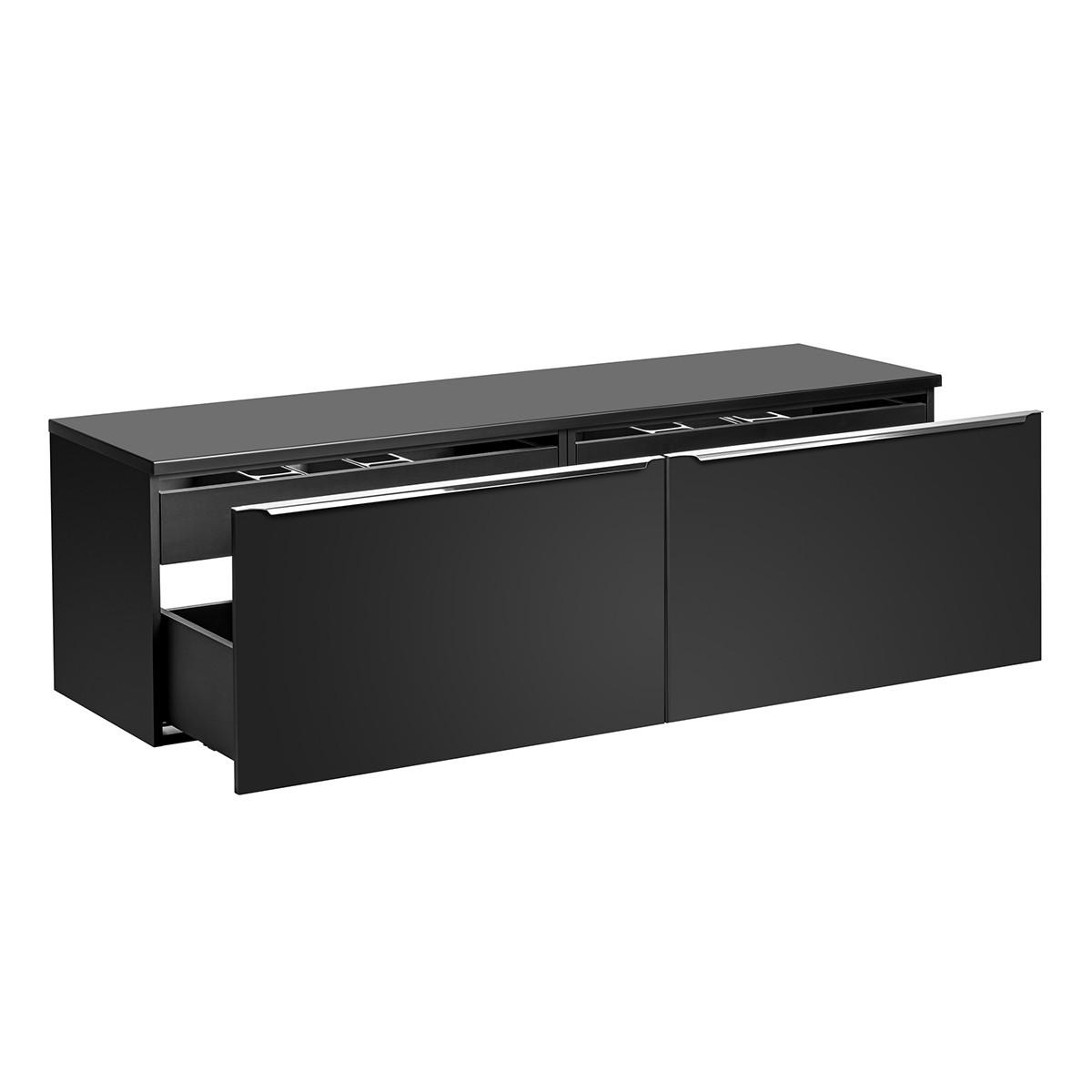 WASCHTISCHUNTERSCHRANK 160cm Éros Schwarz - Schwarz, Holzwerkstoff (160/48/46cm) - Petits-meubles