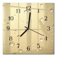 WANDUHR aus Glas 30x30 cm - Tropfen - Braun, Glas (30/30/0.4cm) - TULUP