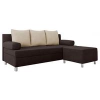 SCHLAFSOFA Dover mit Polsterhocker - Chromfarben/Braun, Holz/Kunststoff (192/86/80cm) - MIRJAN24