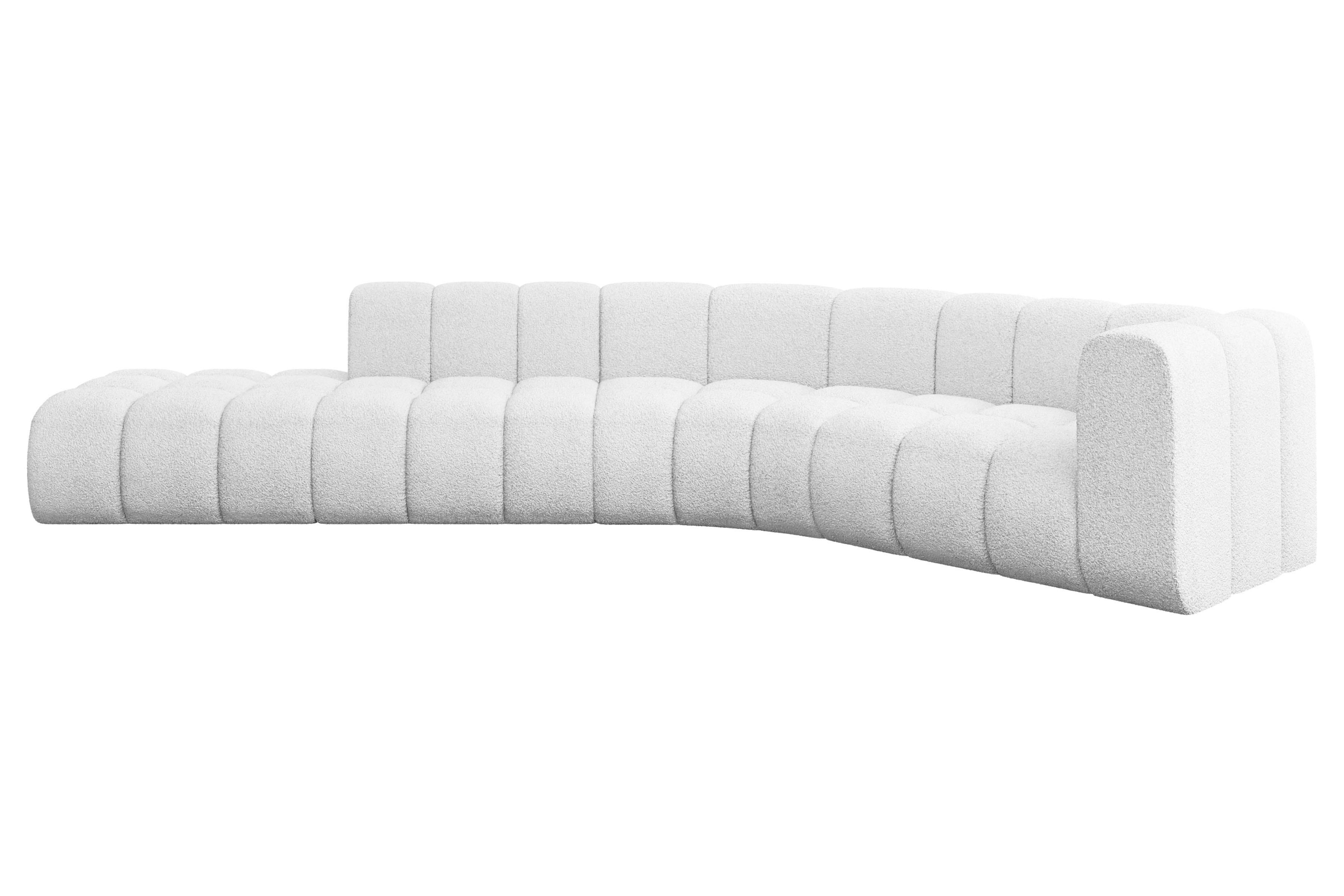 ECKSOFA modulares Sofa Tilmo-L1 - 399x194x70 cm Weiß - Weiß, Holzwerkstoff/Textil (399/194cm) - ALTDECOR