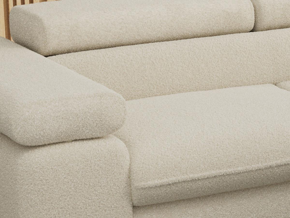ECKSOFA PETER L Beige Boucle - Rechts Seite - Beige/Schwarz, Textil/Metall (273/208cm) - MKS