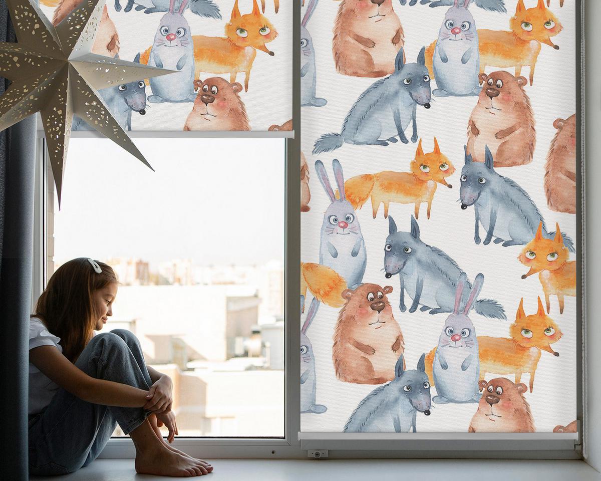 INNENROLLO - Fensterrollo - Rollo - 60x40 cm - Tiere - Grau, Kunststoff (60/140/0.5cm) - TULUP