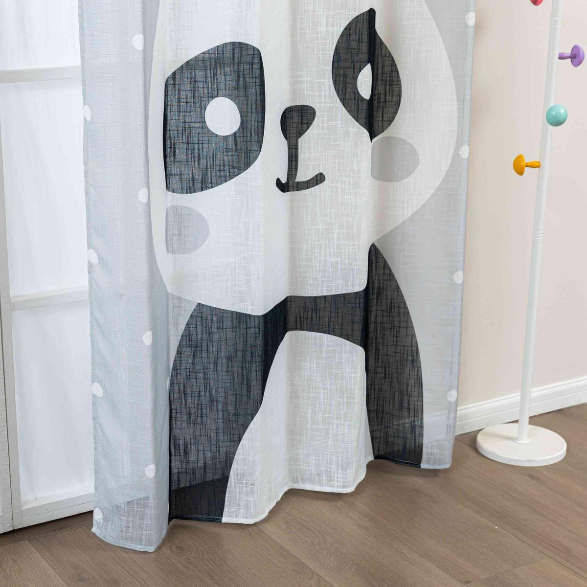 VORHANG SEOUL HxB 245x140 cm Panda - Weiß, Textil (140/245cm) - Gardinenbox
