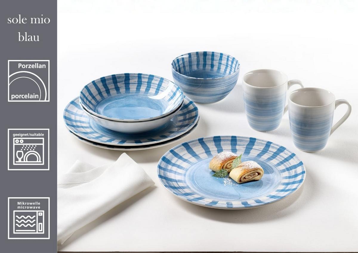 KOMBISERVICE Sole Mio Blau 16-tlg. - Blau, Keramik (28/28/30cm) - Ritzenhoff Breker