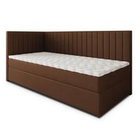 BOXBETT ARIS 80x200 cm mit Matratze und Topper, H2+H3 - Braun - Braun, Holz (80/200cm) - MASSENO