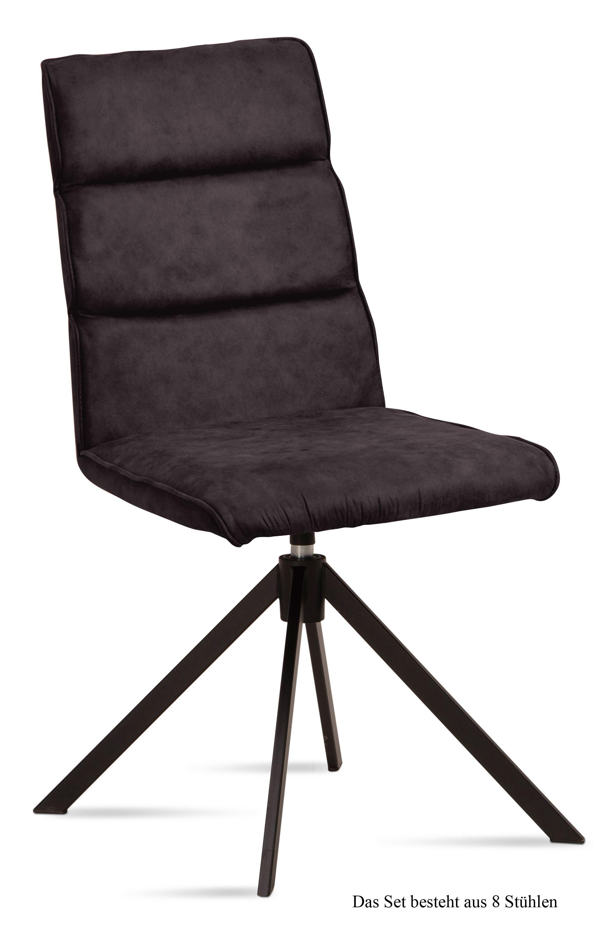 ESSZIMMERSTUHL drehbar (8er-Set) Deedea 47x92x60 Schwarz/Espresso - Dunkelbraun/Schwarz, Kunststoff (60/92/47cm) - 58aufmkessel