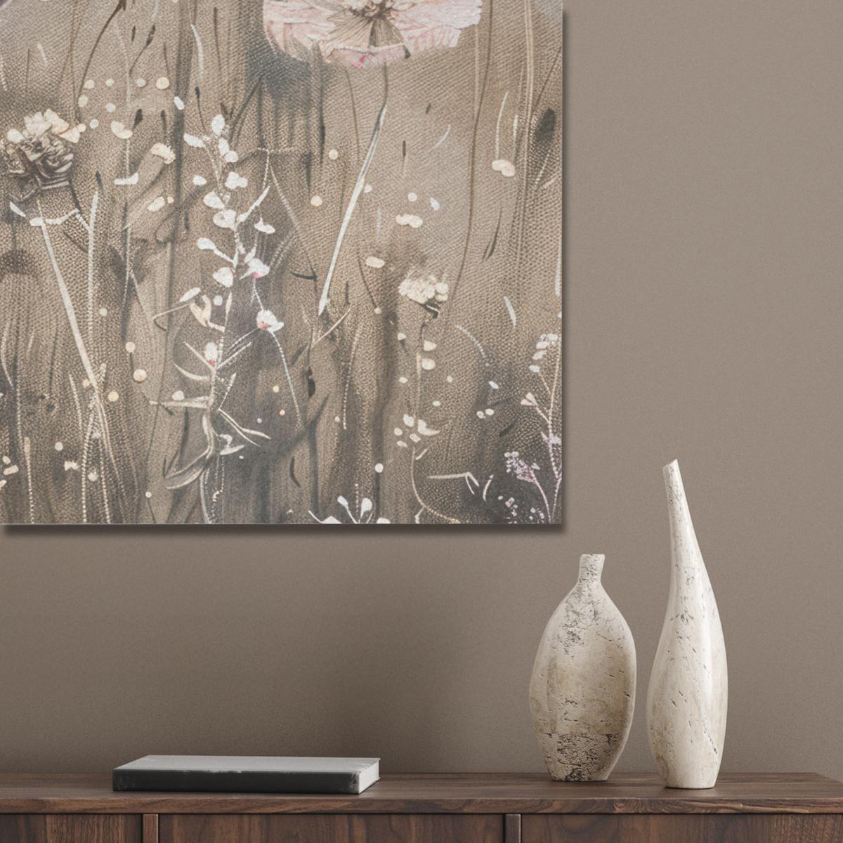 AKUSTIKBILD Blumen - Rosa - Modern - Beige Wandbilder 60x80 cm - Beige, Kunststoff (60/80/0.9cm) - MuchoWow